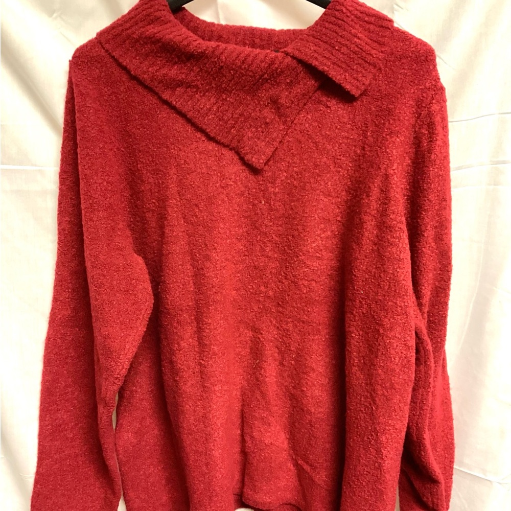 Maroon split neck sweater